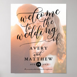Affiche Typographie de script simple   Panneau Mariage de