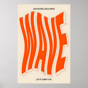 Affiche Typographie de vague orange Art imprimé moderne ci