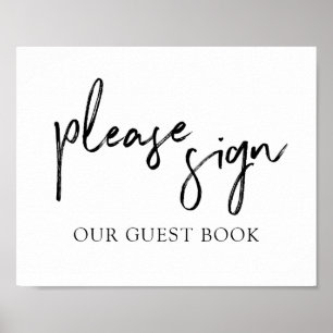Affiche Typographie des signes du livre d'hôtes mariage