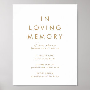 Affiche Typographie dorée chic en souvenir mémorial