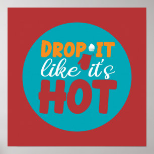 Affiche Typographie du jeu de mots de cuisine amusant Coul