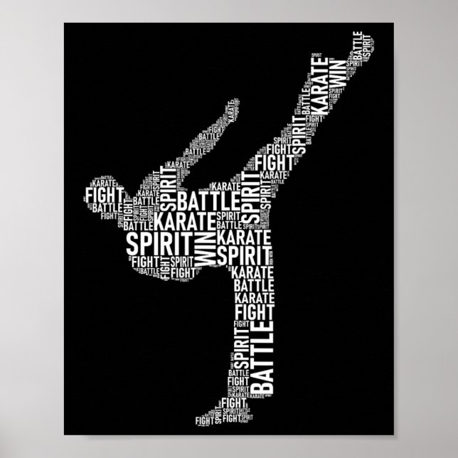Affiche Typographie du karaté - Coach Arts Martiaux Comt S (Devant)