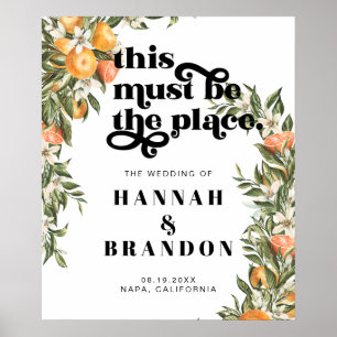 Affiche Typographie du Mariage Botanique du Citrus Orchard