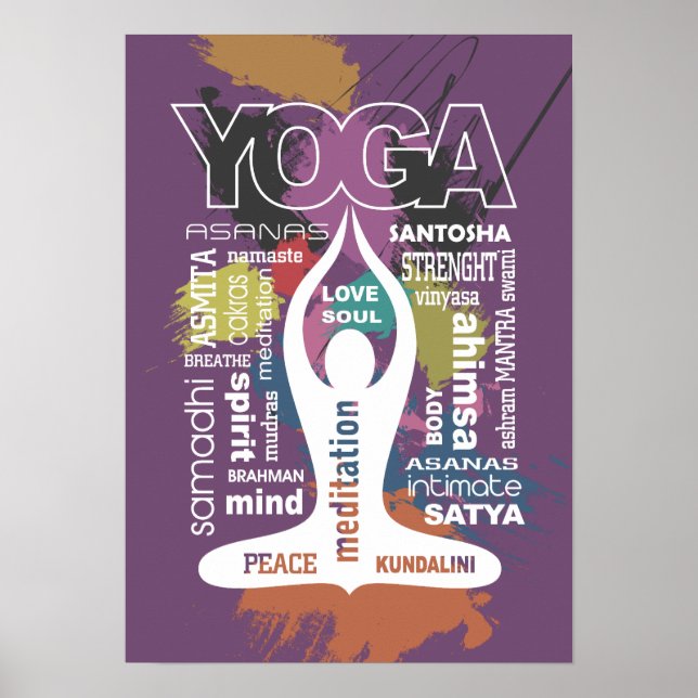 Affiche Typographie du yoga (Devant)