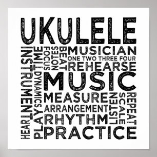 Affiche Typographie d'Ukulele