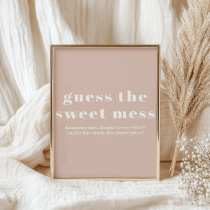 Affiche Typographie en grès rose Bébé Guess Sweet Mess