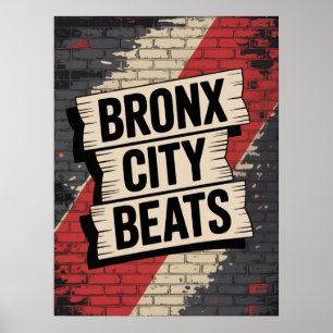 Affiche Typographie Graffiti Bronx City Beats