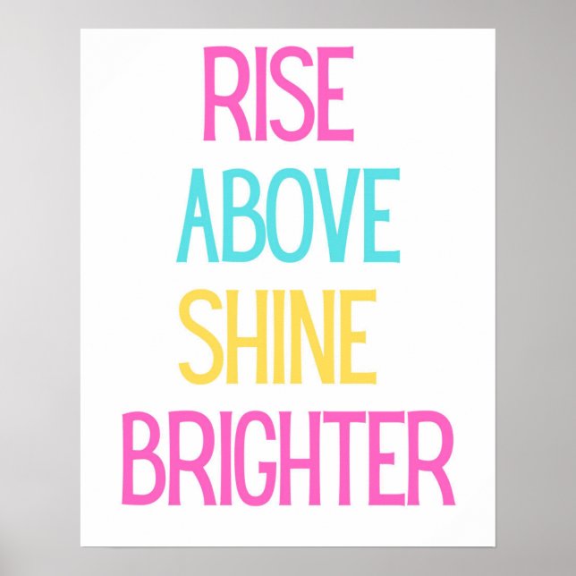 Affiche Typographie Inspirationnelle Art - Montez au-dessu (Devant)