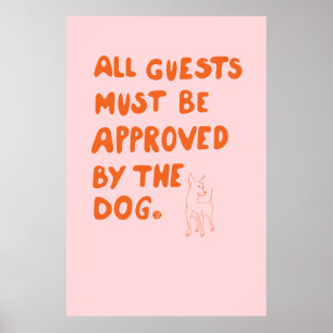 Affiche Typographie manuscrite avec illustration de chien