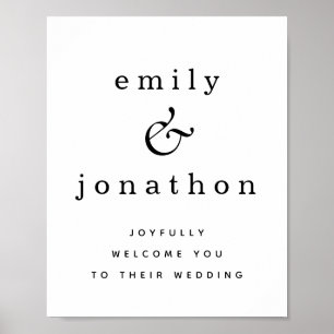 Affiche Typographie Minimaliste Bienvenue au Mariage de Co