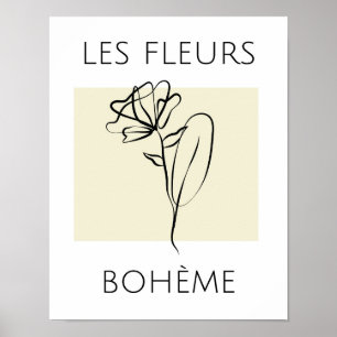 Affiche Typographie minimaliste des fleurs
