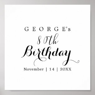 Affiche Typographie minimaliste Design d'anniversaire