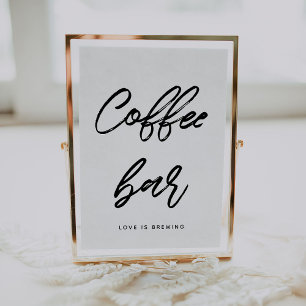 Affiche Typographie moderne Coffe bar mariage