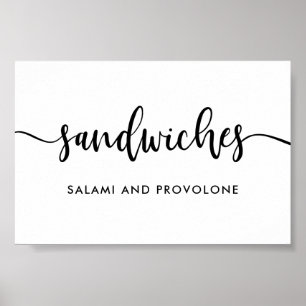Affiche Typographie Moderne Monochrome Enseigne Nourriture