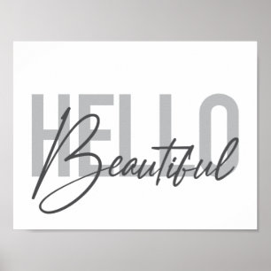 Affiche Typographie moderne, simple, cool Bonjour Belle