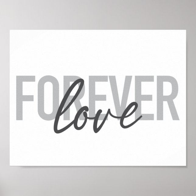 Affiche Typographie moderne, simple, cool de Forever Love (Devant)