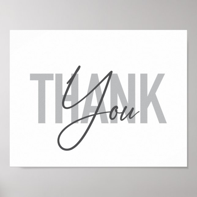 Affiche Typographie moderne, simple, cool du Merci (Devant)
