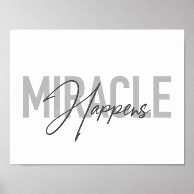 Affiche Typographie moderne, simple, cool Miracle Happings (Devant)