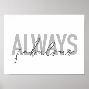 Affiche Typographie moderne, simple, tendance Toujours Fab