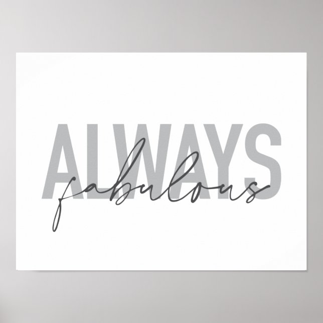Affiche Typographie moderne, simple, tendance Toujours Fab (Devant)