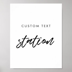 Affiche Typographie moderne Symbole d'une station de maria