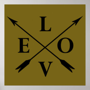 Affiche Typographie monogrammée d'amour