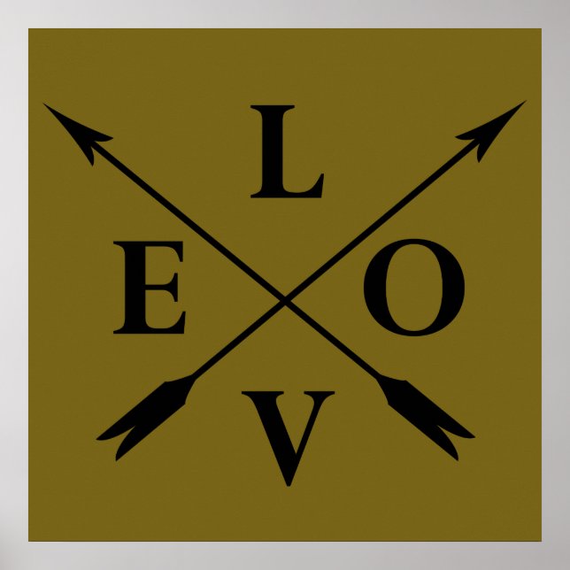 Affiche Typographie monogrammée d'amour (Devant)