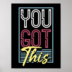 Affiche Typographie Motivationnelle Rétro Néon "Vous Y Arr