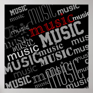 Affiche typographie musique décor idée