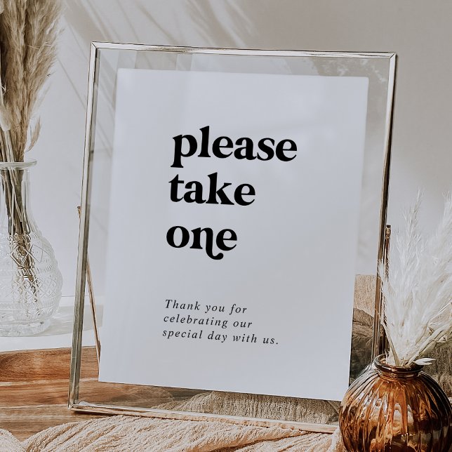 Affiche Typographie Noire moderne S'Il Vous Plaît Prendre  (Créateur téléchargé)