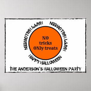 Affiche Typographie orange et noire Halloween moderne heur