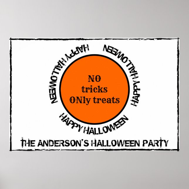 Affiche Typographie orange et noire Halloween moderne heur (Devant)