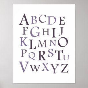 Affiche Typographie pourpre ABC Nursery Imprimer