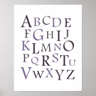 Affiche Typographie pourpre ABC Nursery Imprimer