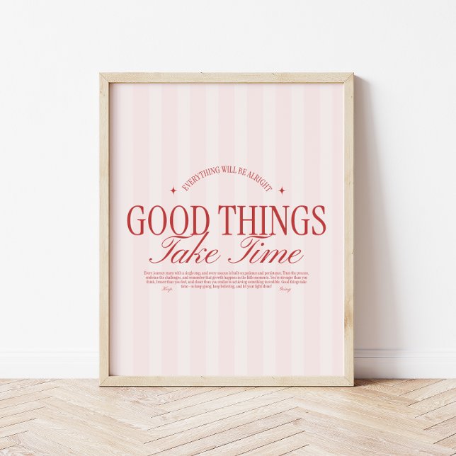 Affiche Typographie Rétro 'Les Belles Choses Prennent du T (Créateur téléchargé)