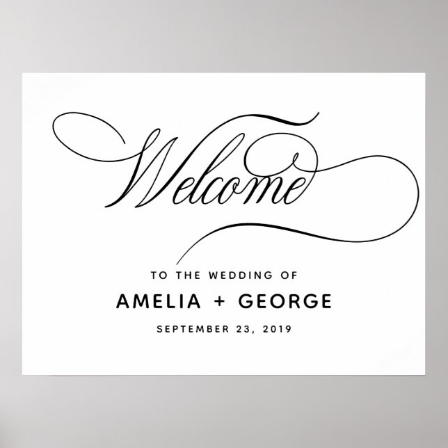 Affiche Typographie romantique moderne de calligraphie Scr (Devant)