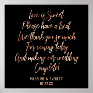 Affiche Typographie rose de l'or L'amour est la table de t