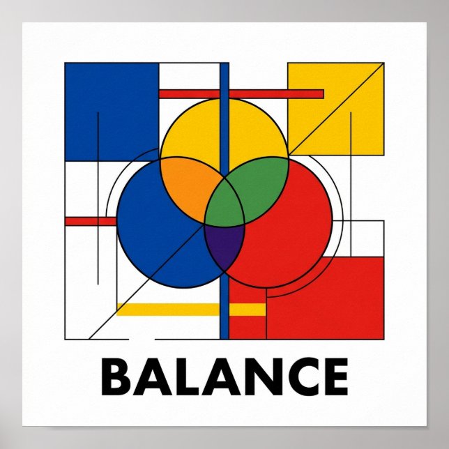 Affiche typographique carrée Bauhaus Cercles (Devant)