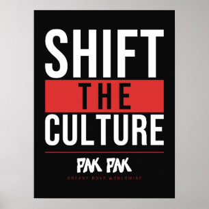 Affiche typographique gras Shift The Culture noir
