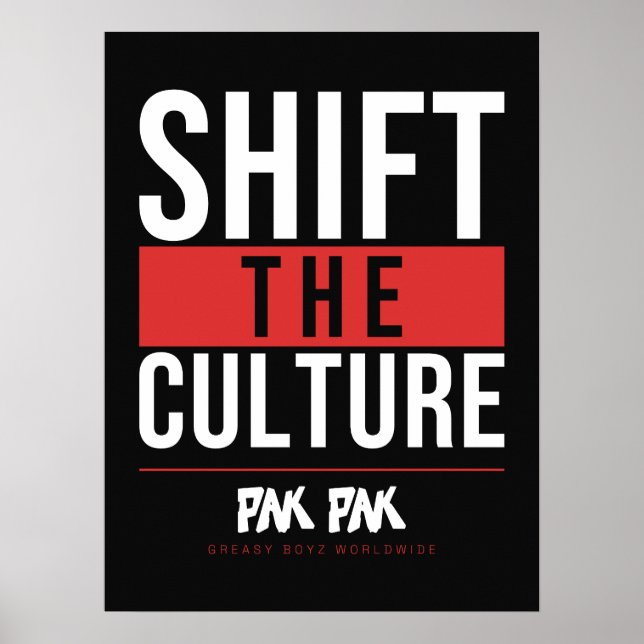 Affiche typographique gras Shift The Culture noir  (Devant)