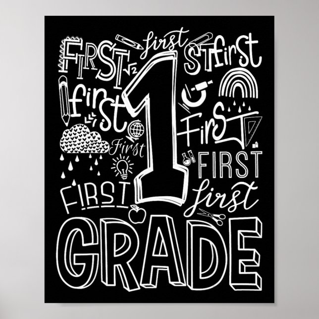 Affiche Typography 1st Grade Team Student Teacher  (Devant)