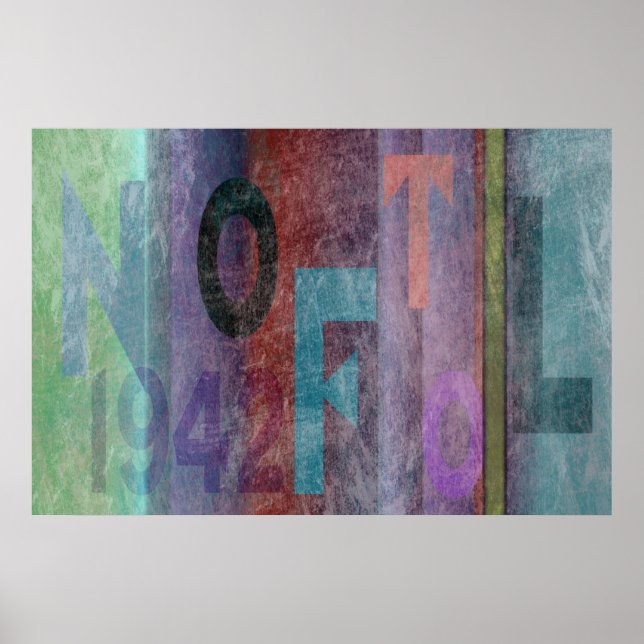 Affiche Typography Abstract Multicolored (Devant)