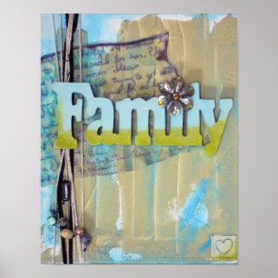 Affiche Typography Family Mixed Media Art Print