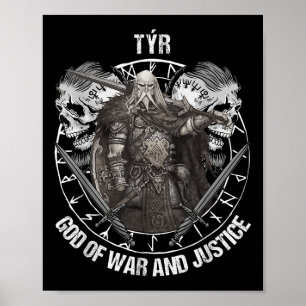 Affiche Tyr Dieux De Guerre Et Justice Viking Nordique Nor