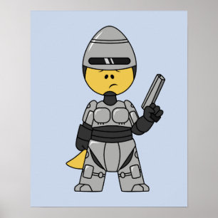 Affiche Tyrannosaurus Rex Habillé Comme Robocop.