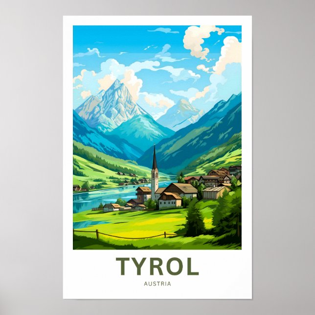 Affiche Tyrol Autriche Imprimer Voyage (Devant)
