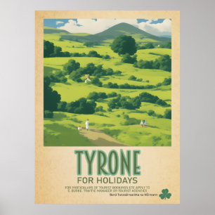 Affiche Tyrone Irlande, Retro Irish Travel Advert