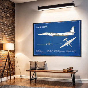 Affiche U-2 Dragon Lady - Plan directeur de l'avion ABD