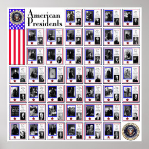 AFFICHE U.S.A. PRÉSIDENTS WHITE A/564