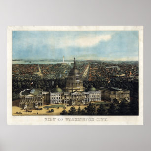 Affiche U.S. Capitol, 1871 (Sachse) BigMapBlog.com